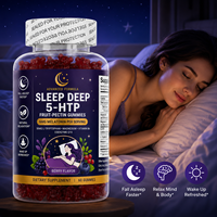 Gummies OEM à marque privée 5-HTP pour le sommeil, 6mg de mélatonine, GABA, magnésium, B6, soutien relaxant nocturne, 60 unités