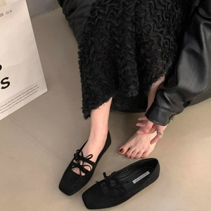 รองเท้าแมรี่เจนผู้หญิง สไตล์วินเทจฝรั่งเศส แบบแฟรี่  คอลเลคชั่นใหม่ ฤดูใบไม้ผลิ/ฤดูใบไม้ร่วง 2026  แบบเปิดนิ้วเท้า ประดับโบว์  รองเท้าส้นเตี้ย - Product Image 1