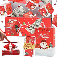 Sobre Rojo Plegable para Regalo de Navidad 2025, con Relieve, Ecológico, Reciclable, para Cumpleaños, Navidad, Regalo Creativo