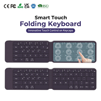 Clavier sans fil pliable avec contrôle tactile, ultra fin, portable, rechargeable, pour iPad, téléphone, tablette, PC, ordinateur portable, OEM
