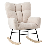 Fauteuil de salon moderne en velours, inclinable, gonflable, en tissu, avec dossier haut, en bois, pour une personne