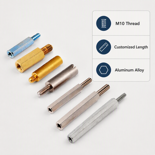 Custom M10 Aluminum Alloy Hex Threaded Spacer Standoffs for PCB Mounting