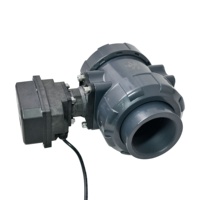 Vanne à boisseau sphérique électrique de remplacement DN80 UPVC Série A550, raccord octogonal femelle 14*14mm, pour les améliorations des stations de traitement des eaux
