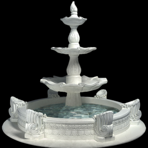 Fontana d'Acqua in Marmo Bianco Naturale Intagliata a Mano con Cavallo, Personalizzata per Giardini di Ville, in Vendita - Product Image 1