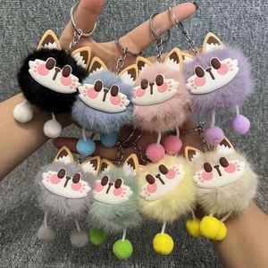 Cartoon Plush Creative Fur Ball Doll Cat Pendant Keychain Couples Backpack Decoration Small <b>Gift</b> Fashion Pendants Charms - Product Image 1