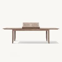 Table et chaises d'extérieur, ensemble de salle à manger moderne en teck pour cour, jardin, terrasse, style chinois oriental simple, grande table d'extérieur