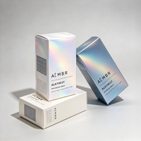 Emballage personnalisé écologique réutilisable pour produits de soin de la peau, emballage holographique artisanal, emballage imprimé personnalisé, étiquette privée personnalisée