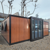 Maison conteneur préfabriquée pliable en acier de luxe, prête à être expédiée, extensible, 20/40 pieds, maisonnette personnalisée