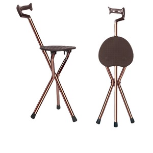 Three Legged Walking Aid With Seat Aluminum Alloy Folding Cane <b>Stool</b> For Elderly Outdoor Use - Product Image 1