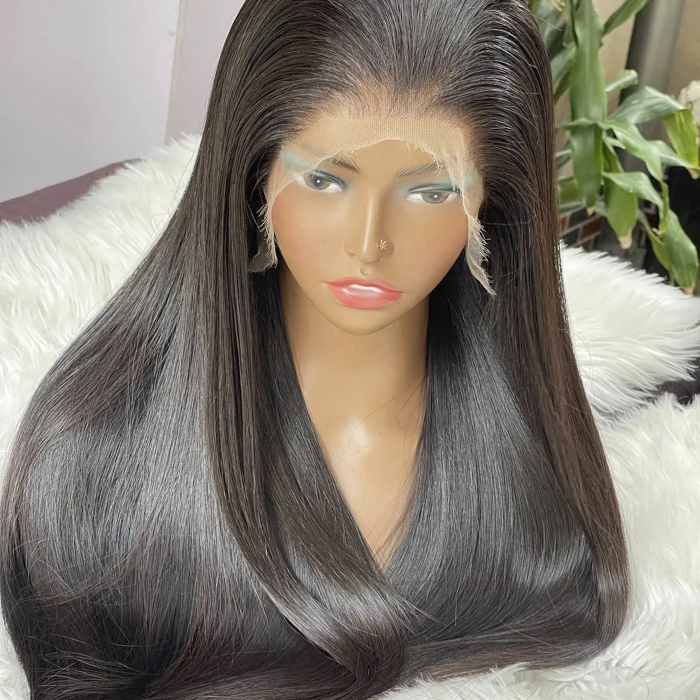 पेरू 30 इंच थोक मानव बाल Wigs सीधे Hd पूर्ण फीता विग मानव बाल फीता सामने Wigs काले महिलाओं के लिए