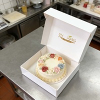 Boîte d'emballage en carton blanc pour beignets, à ouverture automatique, de qualité alimentaire, facile à plier, jetable, pour biscuits, gâteaux, pâtisseries, à emporter