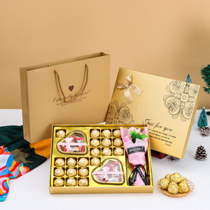 Caja de Regalo con Forma de Libro, Caja Vacía al por Mayor para el Día de San Valentín, 48 Bombones <span class=keywords><strong>Ferrero</strong></span> Roche, Recuerdos para Novia, <span class=keywords><strong>Chocolate</strong></span> Estilo Chino Romántico - Product Image 4