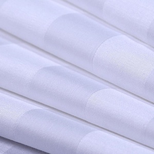 Linge de lit hôtel de luxe 100% coton Satin Stripe Set de literie blanc - Product Image 6