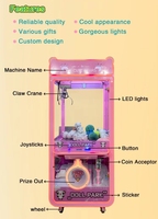 Mesin Crane Game Arcade MAKER Entertainment, Mesin Penangkap Boneka Besar untuk Dewasa, Mesin Cakar Pengangkat Koin