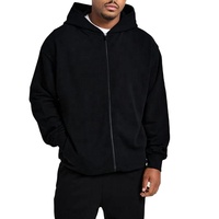 Sweat à capuche zippé surdimensionné pour homme, sans cordon de serrage, style streetwear, en polaire, directement de l'usine