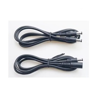 Cable de Extensión DC de 0.35M, Conector Macho a Macho 5.5*2.1, Cable 5.5*2.1 Macho a Macho, Negro, 35cm