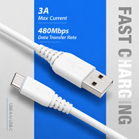 Câble USB C universel, USB A vers C, cordon de charge rapide, 480 Mbps, câble de synchronisation des données, gaine en PVC pour téléphone, tablette