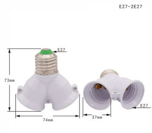 محول مقبس مصباح E27 مزدوج من 1 إلى 2، محول لمبة بمقبس مزدوج - Product Image 2