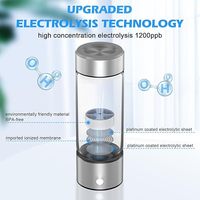 Logotipo personalizado Nueva tecnología Botella de agua de vidrio de hidrógeno Portátil 420ml 450mL Generador de ionizador de hidrógeno Botella de agua con caja