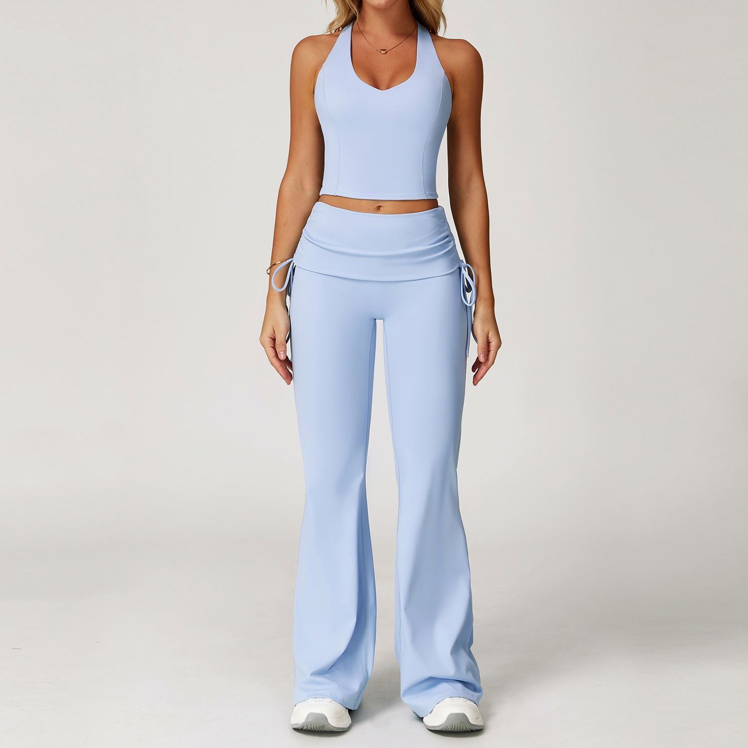 YIHUA Women's Three-Piece Athletic Workout Set Quick Dry Fitness Yoga for Outdoor Running Sports Breathable Cross Border Shorts