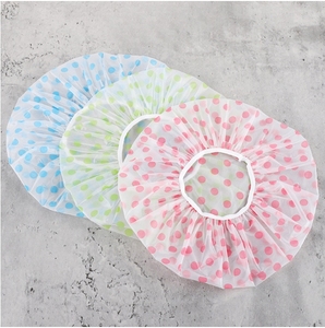 Women Luxury Cleaning Shower <b>Cap</b> Waterproof Wide Elastic Band Reusable Wave Point Accessories for <b>Swimming</b> - Product Image 5