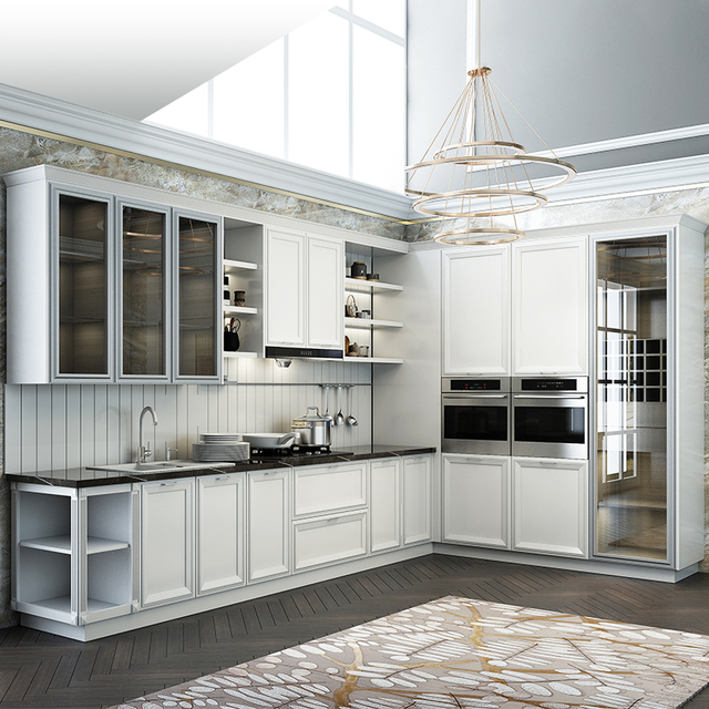 Modern Modular Kitchen Cabinets with Sink Customized Color Honey Oak Finish Fireproof Eco-Friendly for Apartment Use