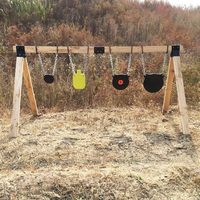 Supports de cibles en acier robuste 2x4 avec finition thermolaquée noire, fixation sur poteau en T pour support et accroche-cibles