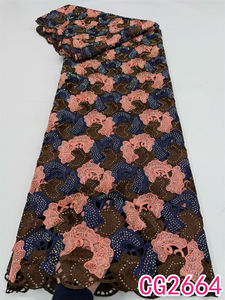 Encaje de cordón de gasa de lujo con piedras caras Aso Ebi tela de encaje africano 2025 encaje de boda de alta calidad - Product Image 5