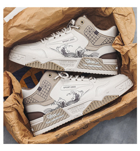 Nouvelles chaussures de skate pour hommes, respirantes, décontractées, polyvalentes et tendance, à tige haute, en <span class=keywords><strong>cuir</strong></span>, confortables, sportives, à semelle épaisse - Product Image 3