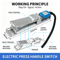 Pédale de commande électrique industrielle momentanée en aluminium avec câble en caoutchouc de 1 m pour machines de sablage Born Machinery AC/DC