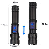 Lampe torche LED P50 haute puissance, étanche, rechargeable, tactique, avec corps en alliage d'aluminium et charge USB
