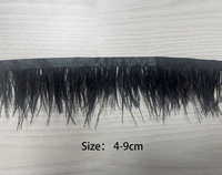 Garnitures de franges de plumes d'autruche brûlées rouges avec ruban de satin pour chapeaux de chapellerie accessoires de robe de plumes