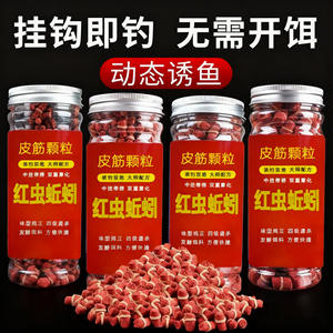 เหยื่อตกปลา หนอนเลือดเม็ดสีแดง พร้อมยางรัด สำหรับตกปลาในน้ำจืด ใช้ได้ทันที - Product Image 4