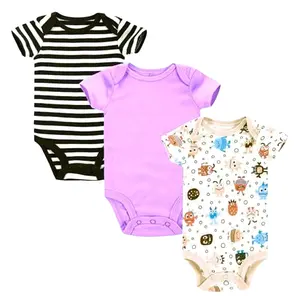 Cute Organic Printing Button Children Baby Gift Set Cotton Summer New Born Baby Clothing Used Baby Clothes Casual OEM Service