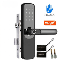 Serrure de porte intelligente Wifi anti-espionnage avec mot de passe, empreinte digitale, carte RFID, application Tuya TTlock, déverrouillage à distance pour système existant