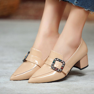 <span class=keywords><strong>Zapatos</strong></span> <span class=keywords><strong>de</strong></span> Tacón Alto <span class=keywords><strong>de</strong></span> Charol Verde Esmeralda Xuanhui para Mujer, Tacón Cuadrado <span class=keywords><strong>de</strong></span> 5 cm, Punta Puntiaguda, Hebilla con Pedrería, <span class=keywords><strong>Zapatos</strong></span> <span class=keywords><strong>de</strong></span> Oficina y <span class=keywords><strong>Fiesta</strong></span> - Product Image 3