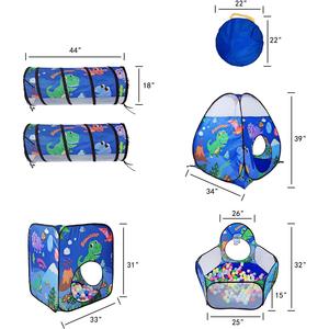 Casa <span class=keywords><strong>de</strong></span> Juegos Interior Personalizada con Túnel, 5 Piezas, Diseño <span class=keywords><strong>de</strong></span> Dinosaurios, Carpa Infantil para Jugar en Interiores y Exteriores, Piscina <span class=keywords><strong>de</strong></span> Pelotas para Niños Pequeños, Regalos - Product Image 6