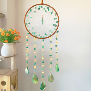 <span class=keywords><strong>Atrapasueños</strong></span> Bohemio <span class=keywords><strong>de</strong></span> Aventurina Verde y Cristal <span class=keywords><strong>de</strong></span> Citrino, Hecho a Mano, Piedra Curativa, Decoración <span class=keywords><strong>de</strong></span> Pared para el Hogar y Regalo Espiritual - Product Image 2