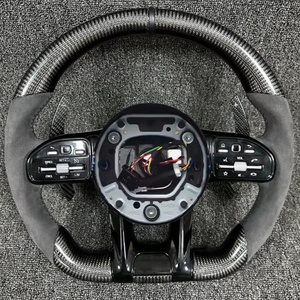 Pour <span class=keywords><strong>Mercedes</strong></span> Benz W212 W203 W205 W222 W213 Cls Gle <span class=keywords><strong>Glc</strong></span> 43 E63 E53 C63 AMG volant en cuir personnalisé accessoires de voiture - Product Image 1