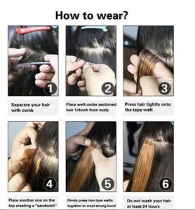 Extensions de cheveux à bandes Remy indiennes 50g, ondulées, blond miel, alignées sur les cuticules, double trame machine, permanentées, vente en gros - Product Image 5