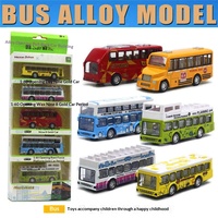 Miniature de bus scolaire en alliage, modèle réduit en métal à l'échelle 1:60, jouet pour enfants, emballage en boîte colorée