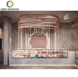 Meubles de boulangerie de luxe, comptoir de présentation de gâteaux sur mesure, vitrine à desserts et à pain en verre pour la décoration intérieure d'une boulangerie - Product Image 1