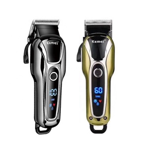 Trimer KM 1990-cortadora <span class=keywords><strong>de</strong></span> cuchillas <span class=keywords><strong>de</strong></span> acero inoxidable, máquina eléctrica inalámbrica con pantalla LCD y carga rápida - Product Image 1