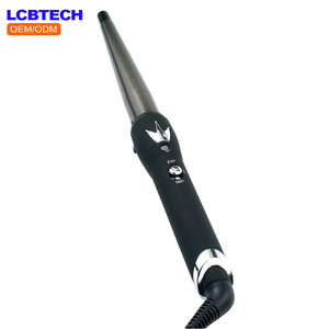 Rizador de pelo eléctrico de cerámica de un solo tubo, herramienta de peinado de pelo rizado cónico con pantalla LCD de temperatura, calentador PTC - Product Image 1
