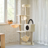 Arbre à chat de luxe Petzanya en gros pour fabricants, griffoir en sisal, condo, hamac, MDF durable, peluche, plastique - pour les grands chats