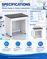 Meubles de laboratoire, banc de pesage de laboratoire avec plan de travail à isolation vibratoire pour balance analytique