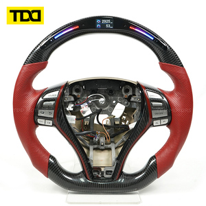 พวงมาลัยคาร์บอนไฟเบอร์ TDD LED แบบสปอร์ต หุ้มหนังสีแดงแบบเจาะรู สำหรับรถยนต์นิสสัน เทียน่า อัลติมา ปี 2013-2024 แบบสั่งทำพิเศษ - Product Image 1
