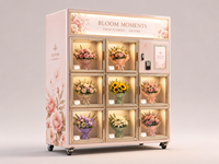 Distributeur automatique de bouquets de fleurs de luxe, kiosque floral en libre-service, écran tactile en acier inoxydable, options de paiement multiples, SDK
