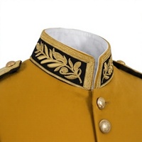 Nouvelle Tunique d'Uniforme Historique pour Homme avec Col Montant et Broderie, Vêtement de Cérémonie à Manches Longues pour Défilé de Bande
