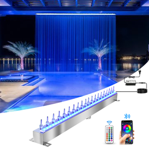 Rideau d'eau personnalisé moderne en acier inoxydable éclairé par LED <span class=keywords><strong>pour</strong></span> décoration de mariage en intérieur ou de jardin extérieur, étang, <span class=keywords><strong>piscine</strong></span> - Product Image 1